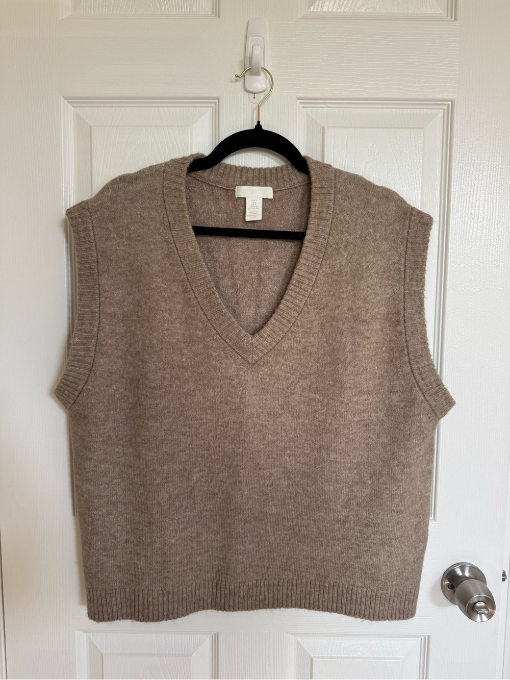H&M Taupe V-Neck Sleeveless Sweater Vest